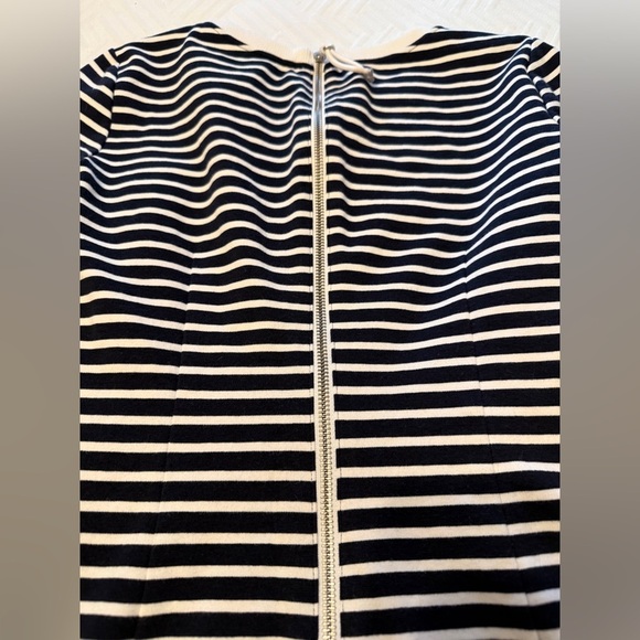 THEORY Bimini Zamion Dress Striped 3/4 Sleeve Mini Navy Blue/ White SIZE:6 - Picture 9 of 12